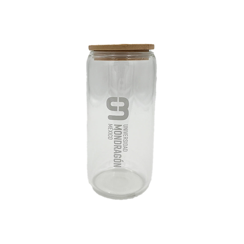 Vaso de Cristal con Tapa de Bambú UMx