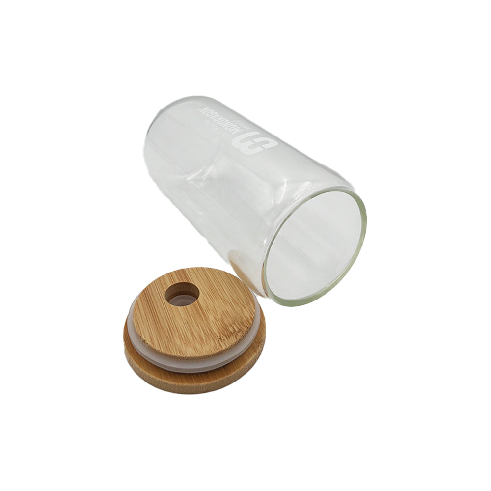 Vaso de Cristal con Tapa de Bambú UMx